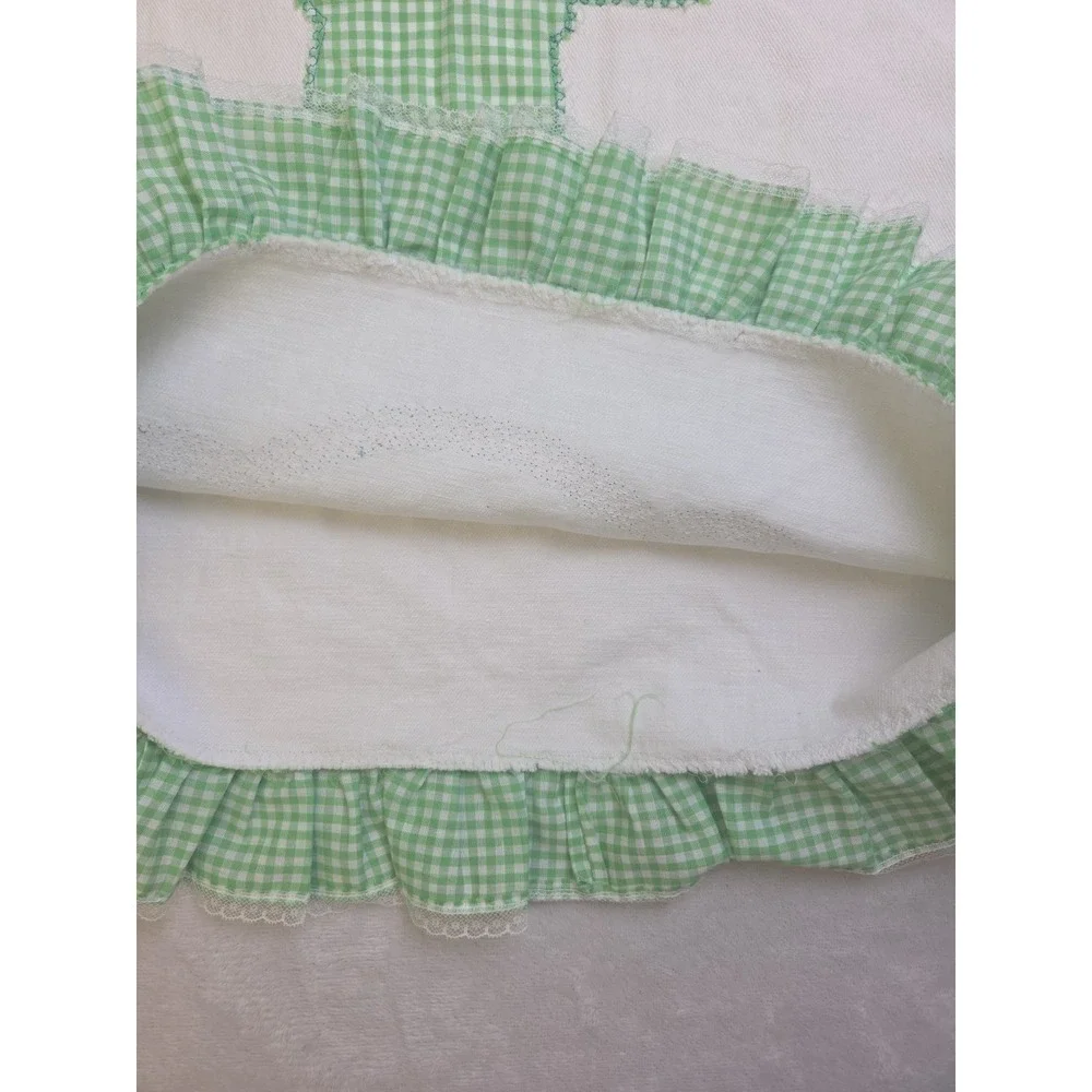 2‎ Embroidered Ruffled Pillowcases Southern Belle Sunbonnet Sue Applique Green
